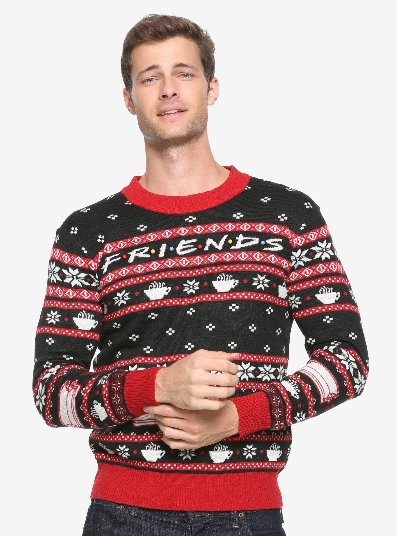 Friends Holiday Sweater - BoxLunch Exclusive, RED, hi-res