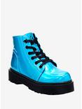 Y.R.U. Slayr Blue Hologram Combat Boots, BLUE, hi-res