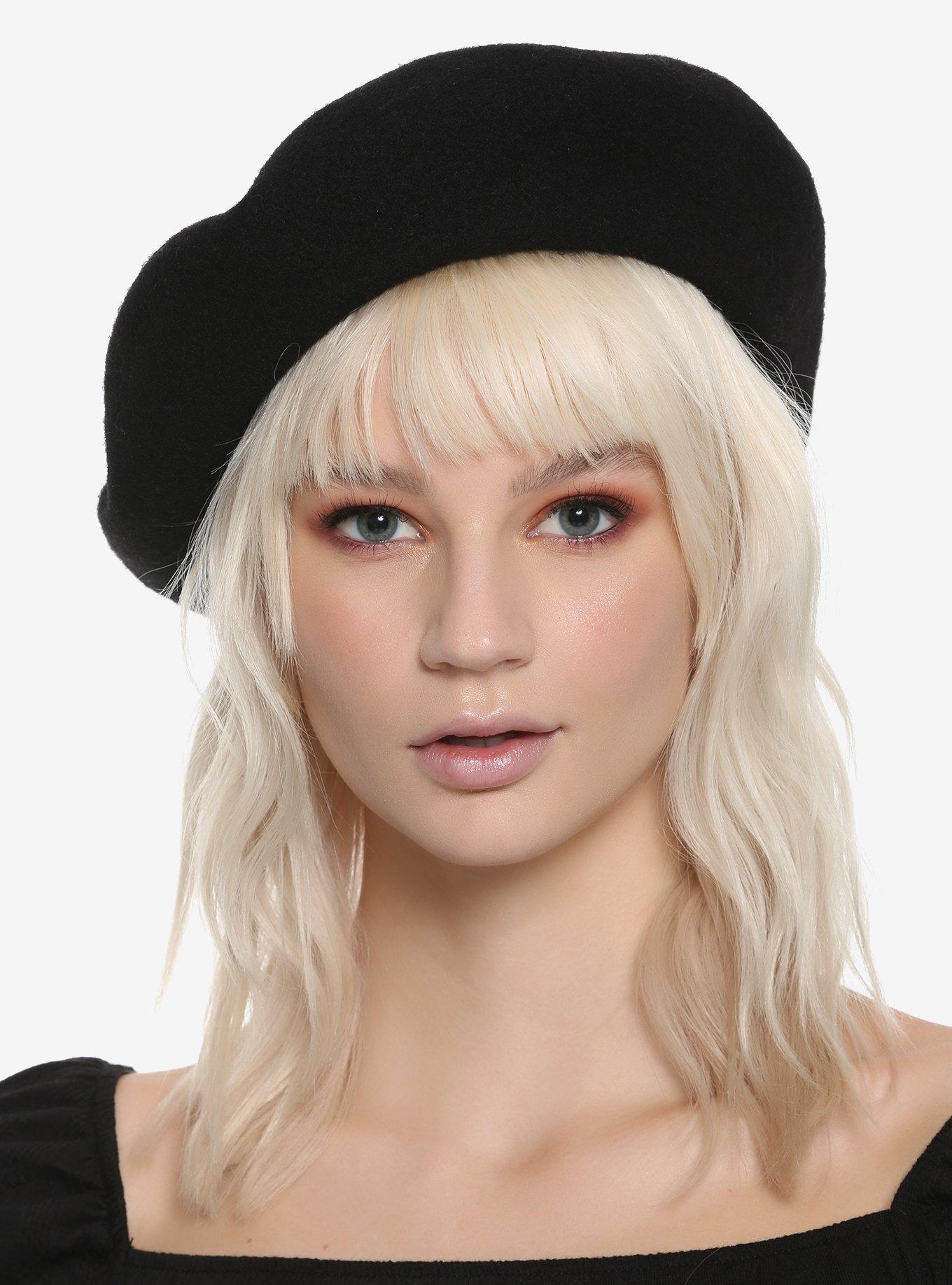 Black Wool Beret, , hi-res