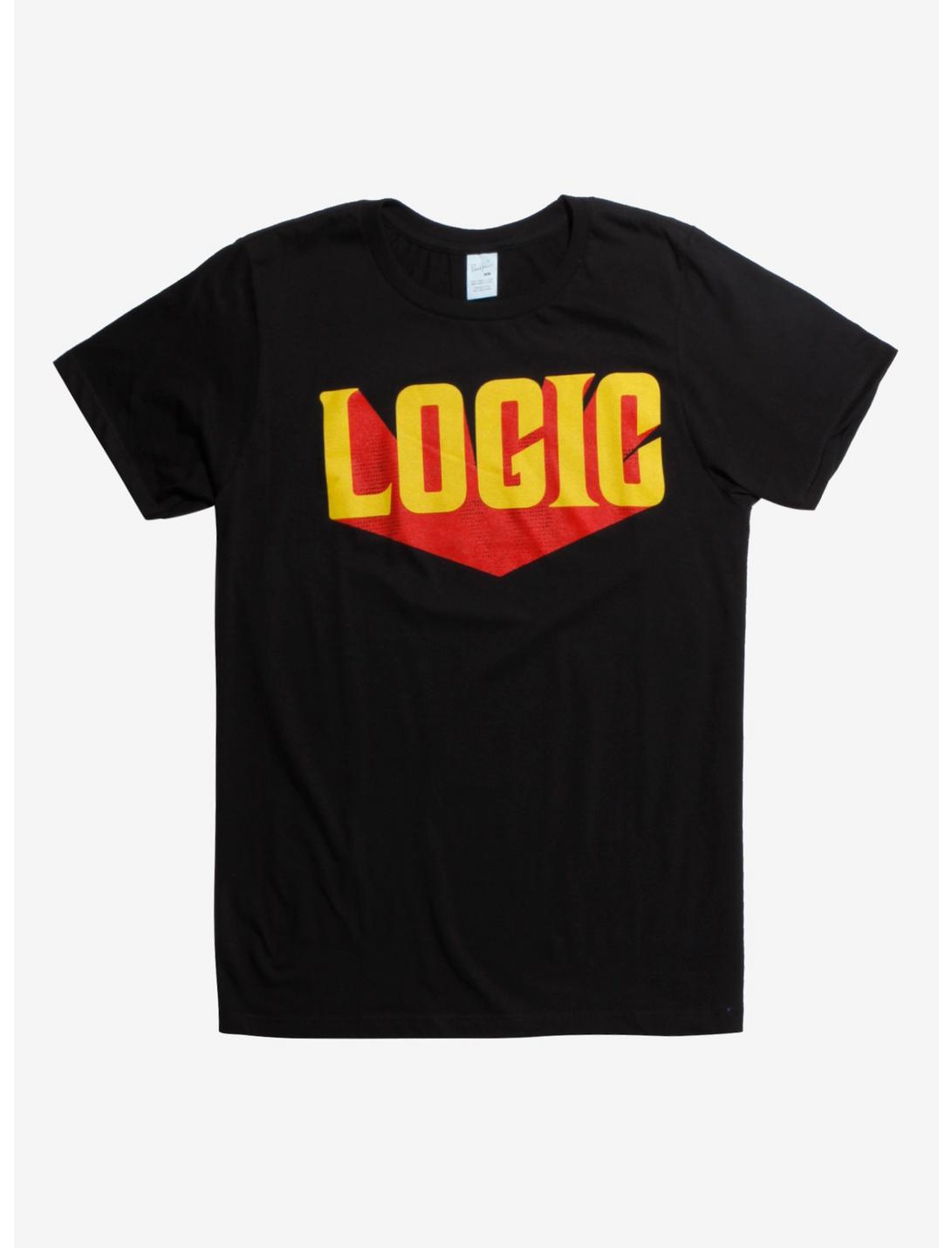 Logic Yellow & Red Logo T-Shirt, BLACK, hi-res