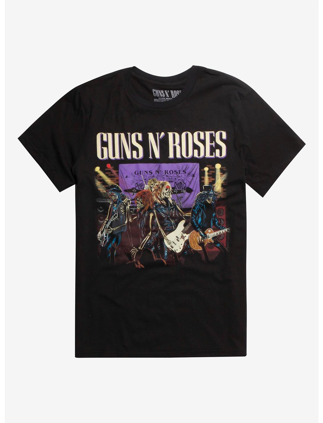 Guns N' Roses Appetite For Destruction Skeleton Band T-Shirt, BLACK, hi-res