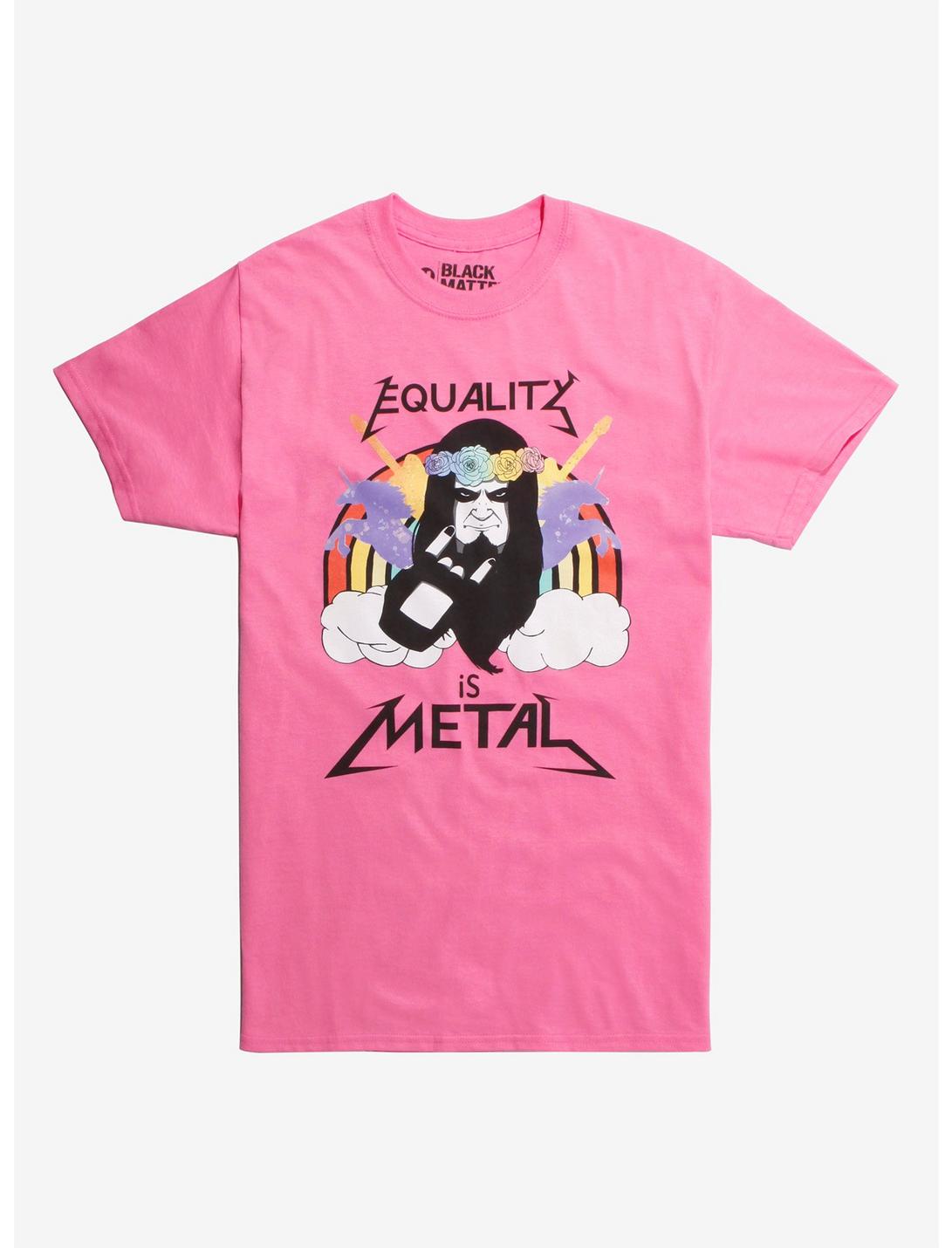Equality Is Metal T-Shirt Hot Topic Exclusive, PINK, hi-res