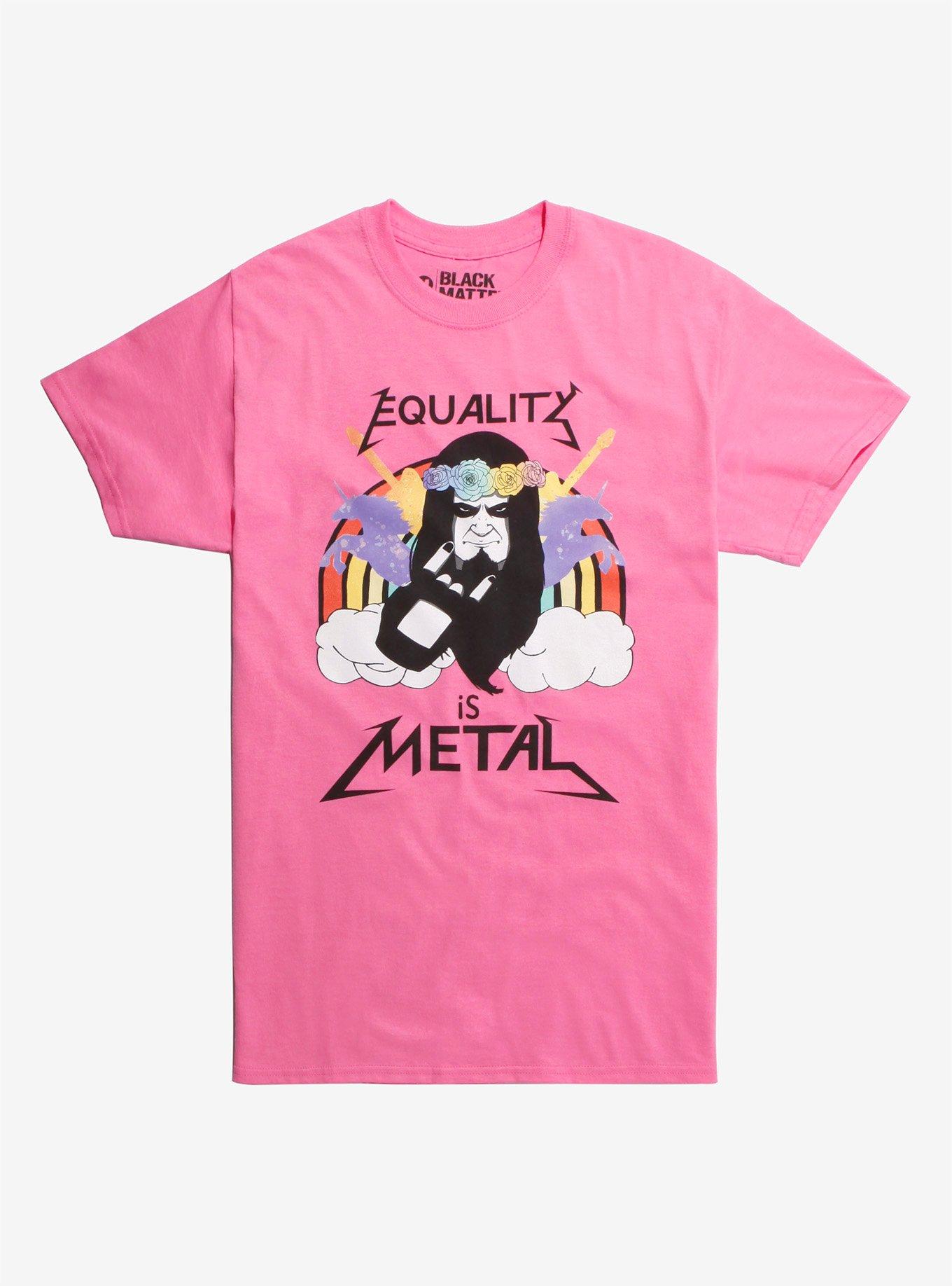 Equality Is Metal T-Shirt Hot Topic Exclusive, PINK, hi-res