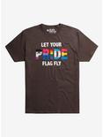 Let Your Pride Flag Fly T-Shirt Hot Topic Exclusive, CHARCOAL  GREY, hi-res