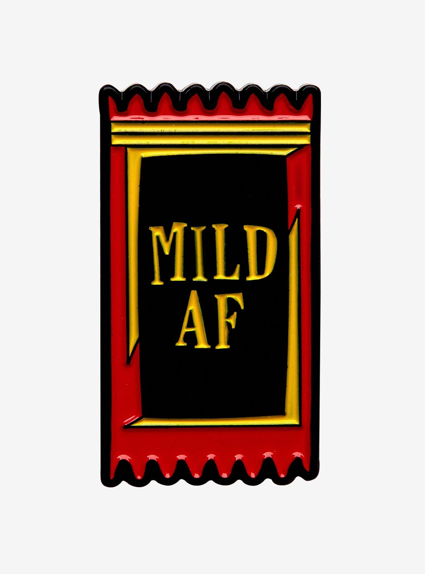 Mild AF Hot Sauce Packet Enamel Pin, , hi-res