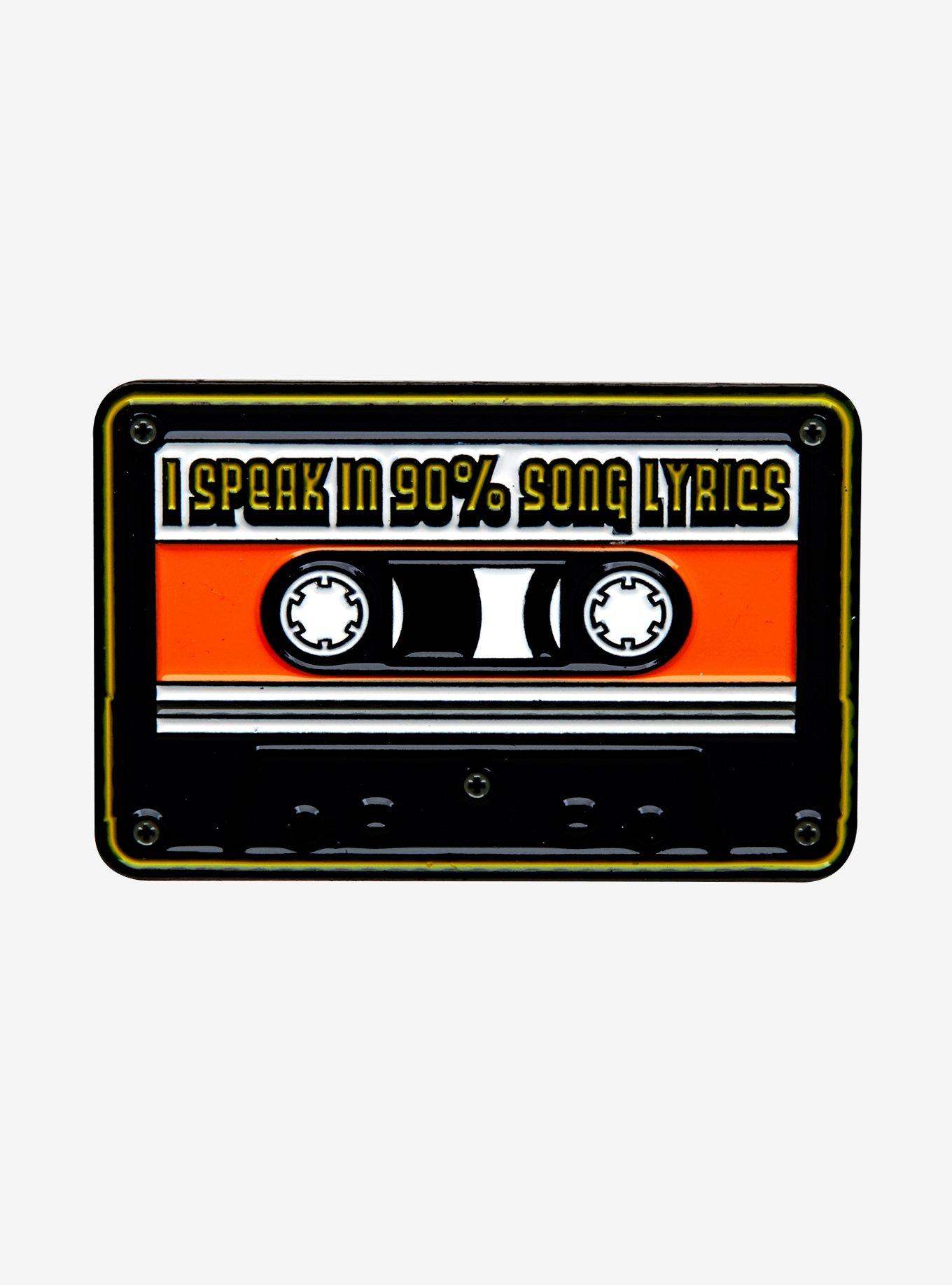 Cassette Song Lyrics Enamel Pin, , hi-res