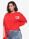 Sailor Moon Sailor Mars Tie Front Girls Long-Sleeve T-Shirt Plus Size Hot Topic Exclusive, WHITE, hi-res