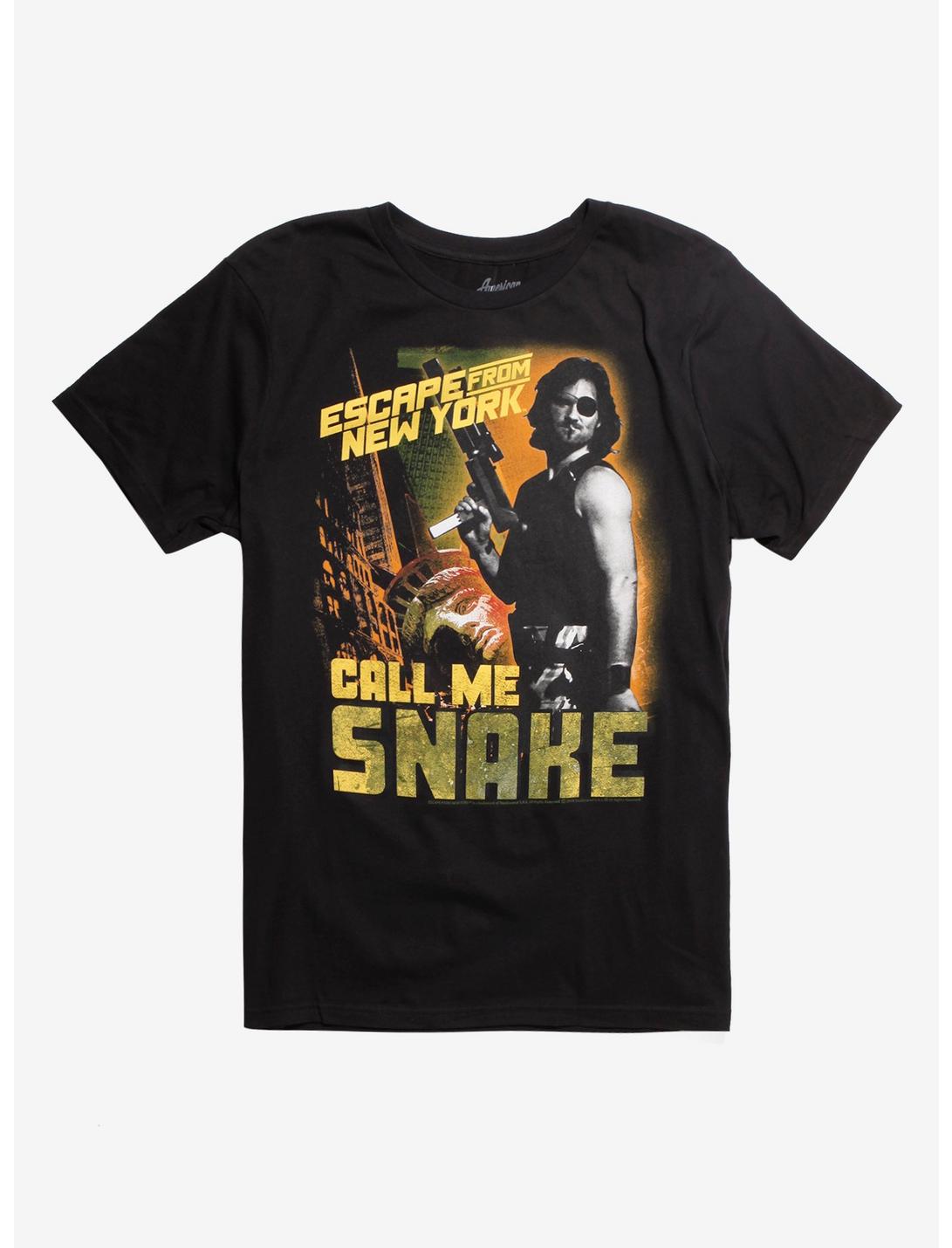 Escape From New York Call Me Snake Poster T-Shirt, BLACK, hi-res