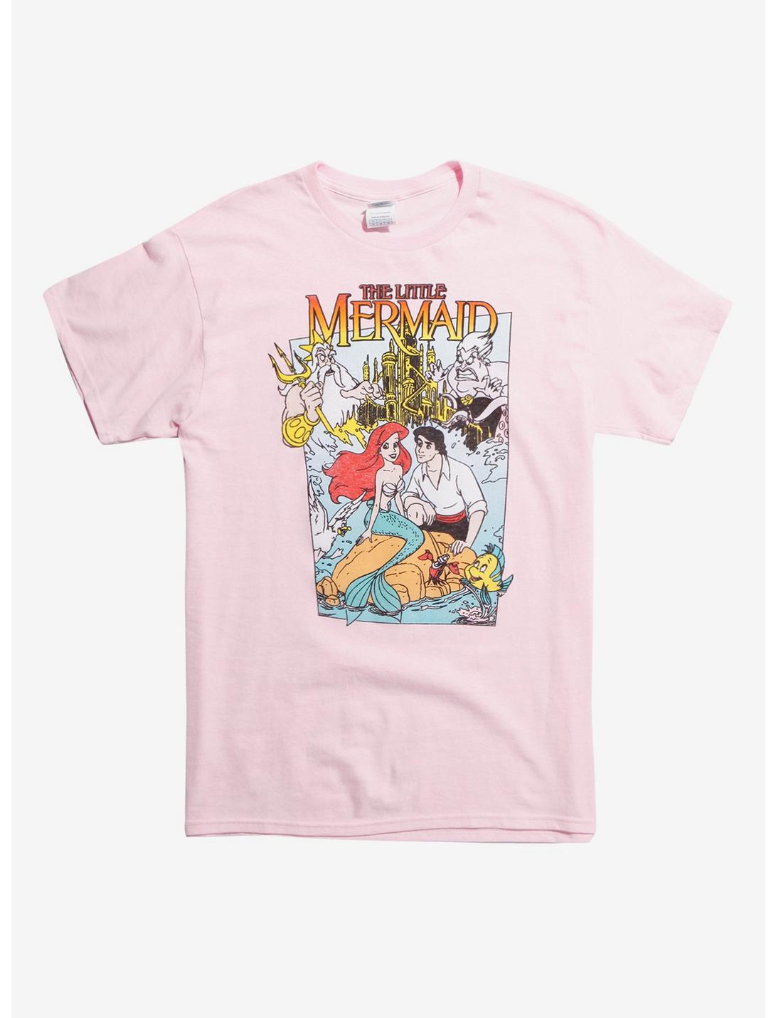 Disney The Little Mermaid Classic Poster Pink T-Shirt, PINK, hi-res