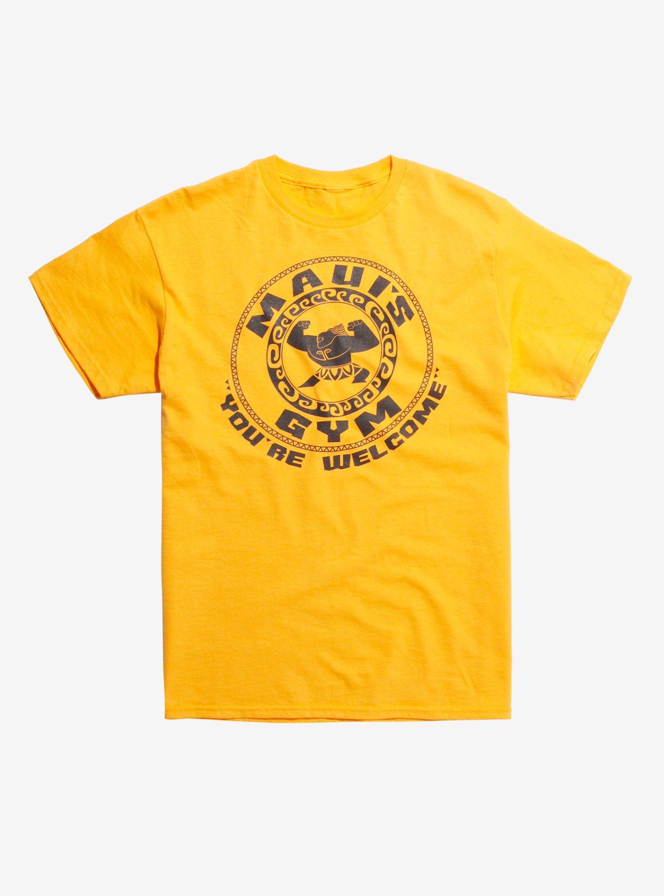 Disney Moana Maui's Gym T-Shirt Hot Topic Exclusive, MUSTARD HEATHER, hi-res