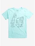 SpongeBob SquarePants Mermaid Man Line Drawing T-Shirt, AQUA, hi-res