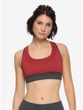 Game Of Thrones Daenerys Lace-Up Low-Impact Sports Bra - BoxLunch Exclusive, MAROON, hi-res