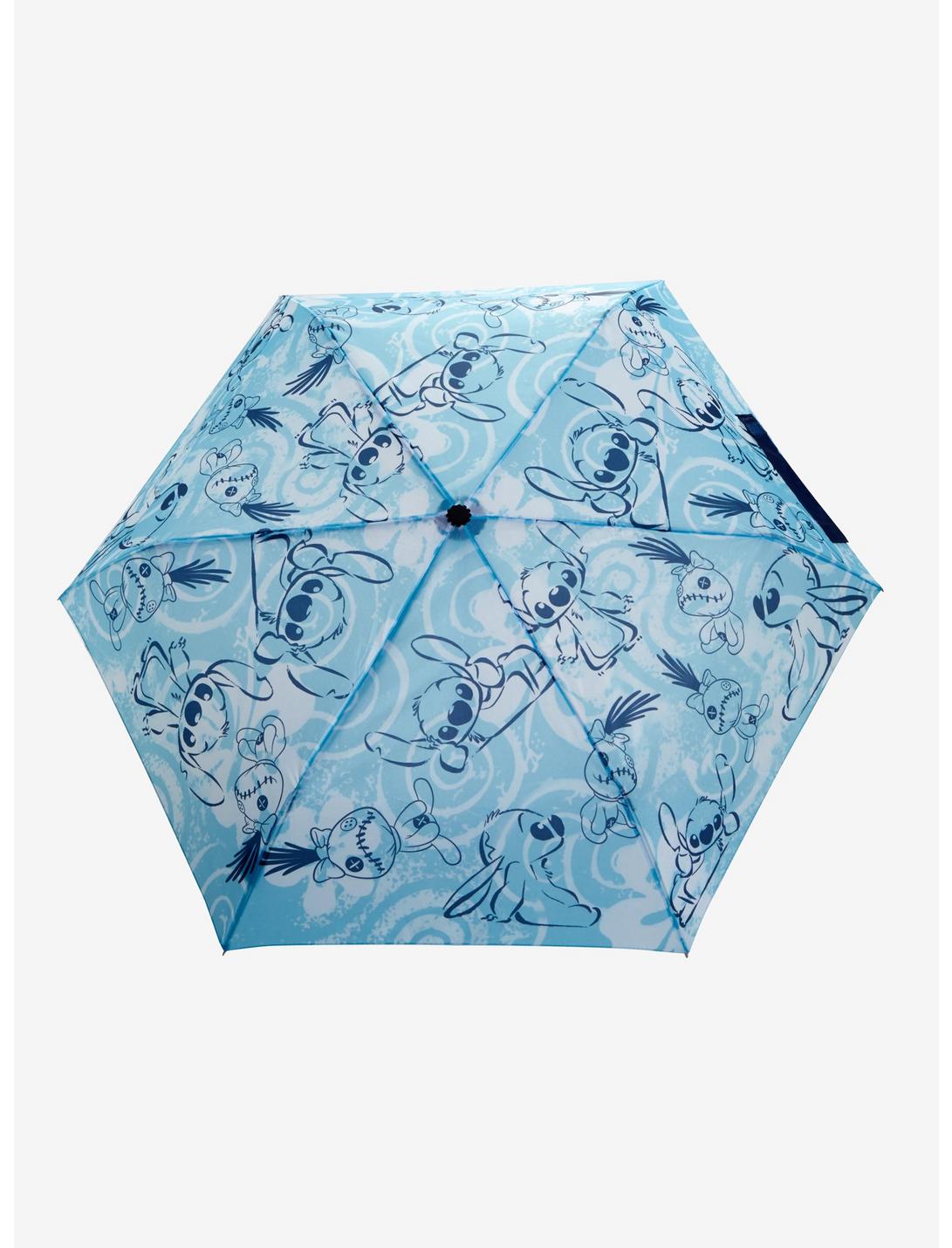 Disney Lilo & Stitch Watercolor Stitch Push Button Umbrella, , hi-res