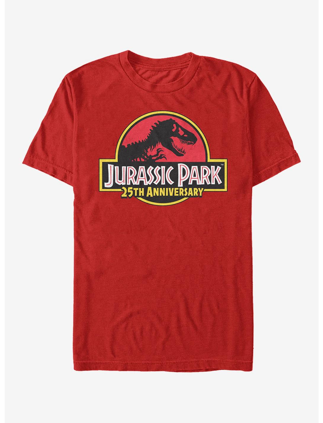 Jurassic Park 25th Anniversary Logo T-Shirt, RED, hi-res