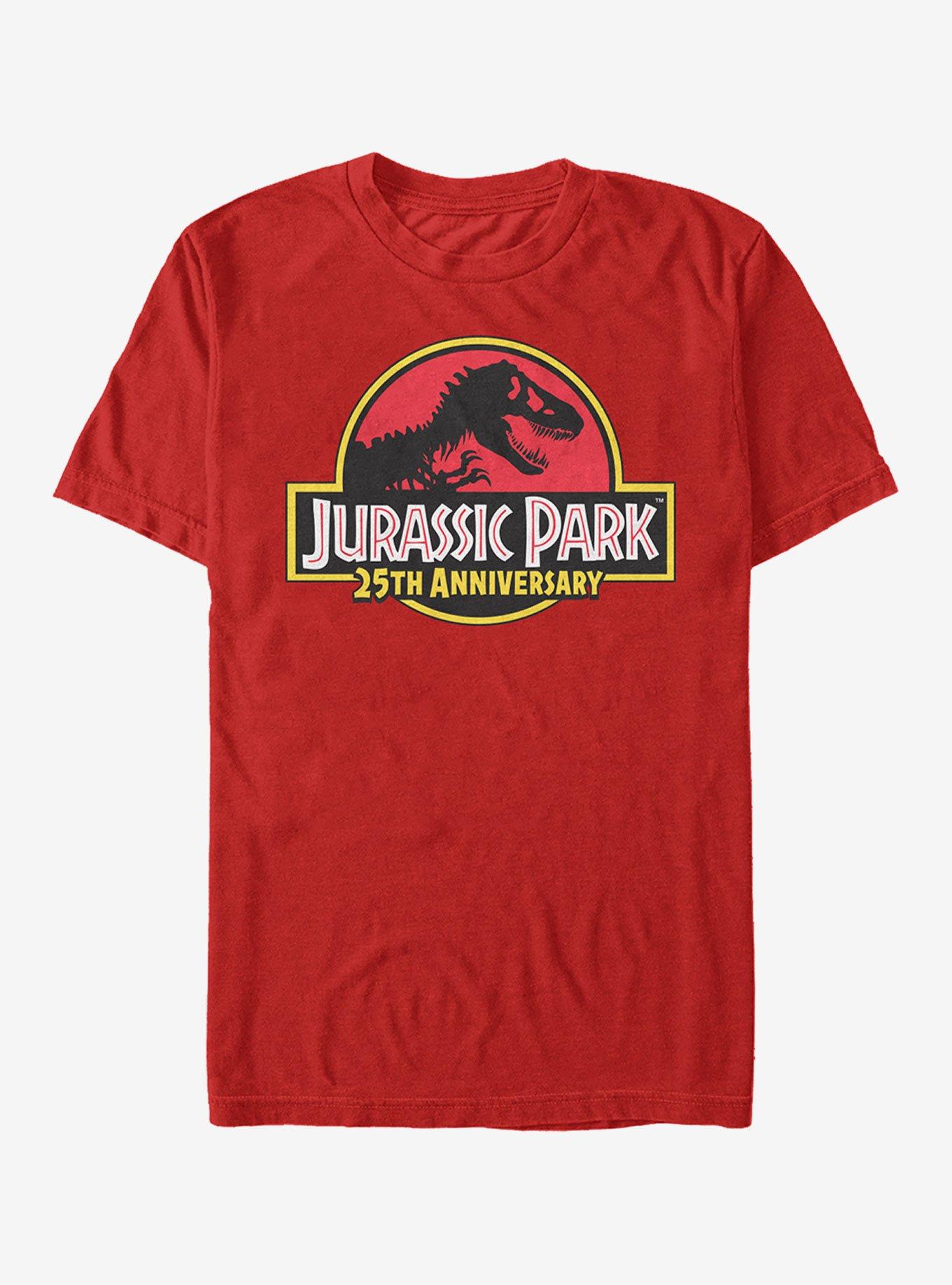 Jurassic Park 25th Anniversary Logo T-Shirt, RED, hi-res