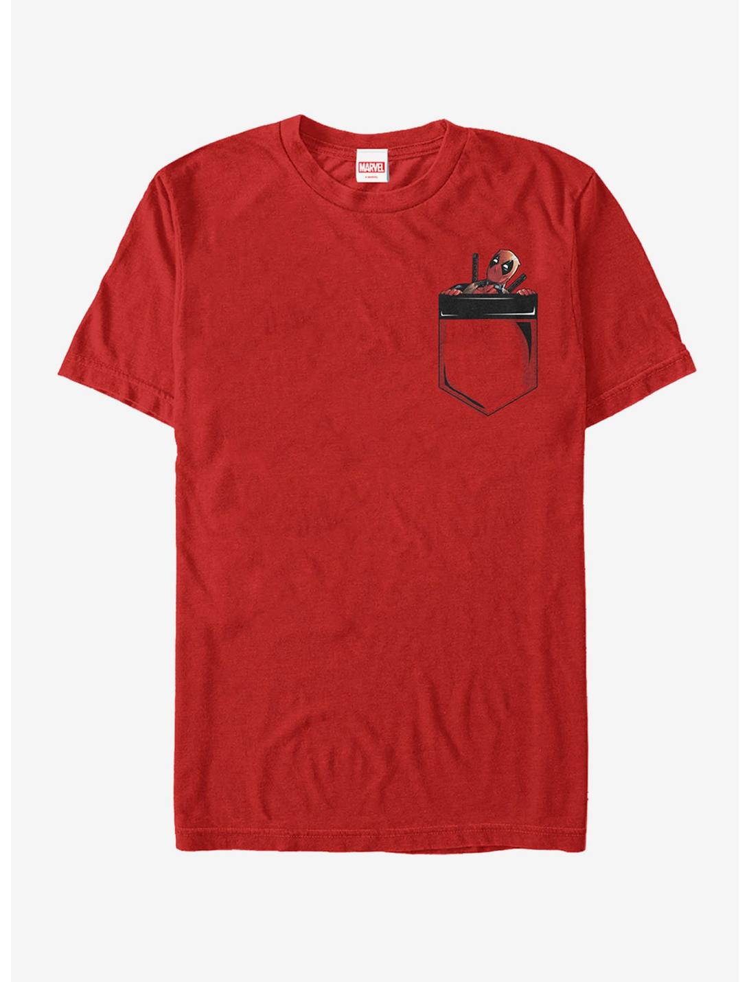 Marvel Deadpool Faux Pocket T-Shirt, RED, hi-res