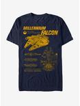 Star Wars: The Force Awakens Millennium Falcon Blueprints T-Shirt, NAVY, hi-res