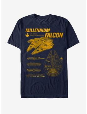 Star Wars: The Force Awakens Millennium Falcon Blueprints T-Shirt, , hi-res