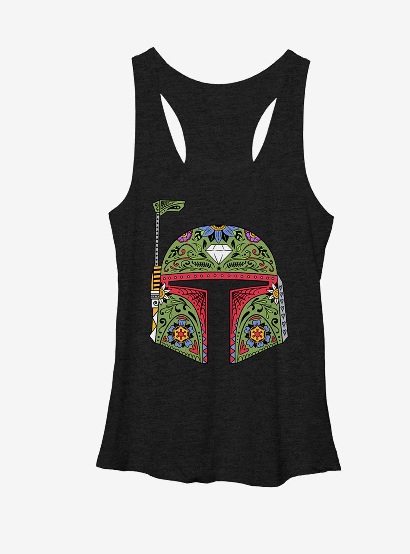 Star Wars Boba Fett Sugar Skull Womens Tank Top, , hi-res