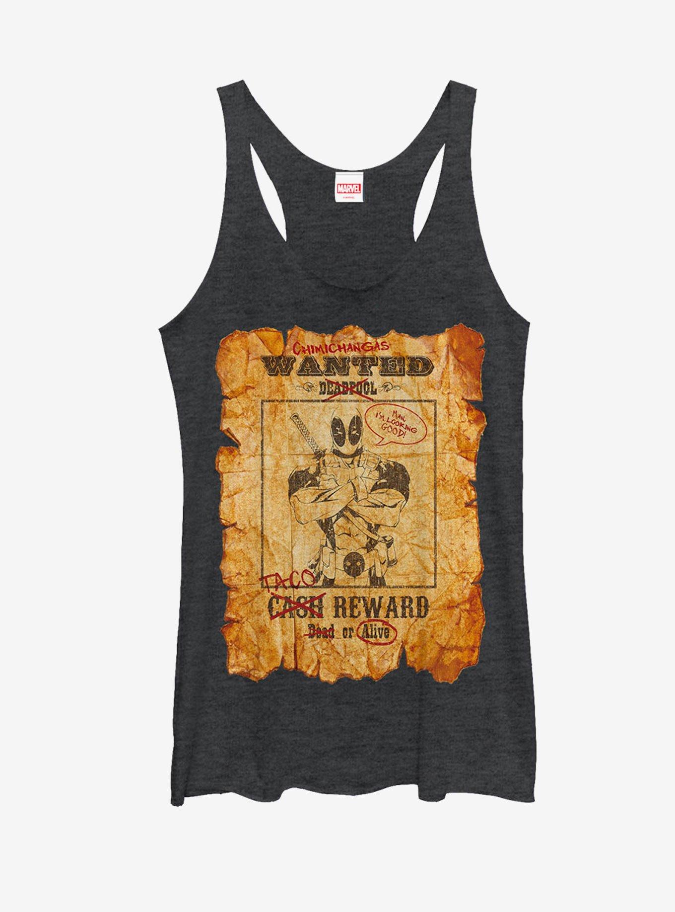 Marvel Deadpool Wanted Poster Womens Tank Top, , hi-res