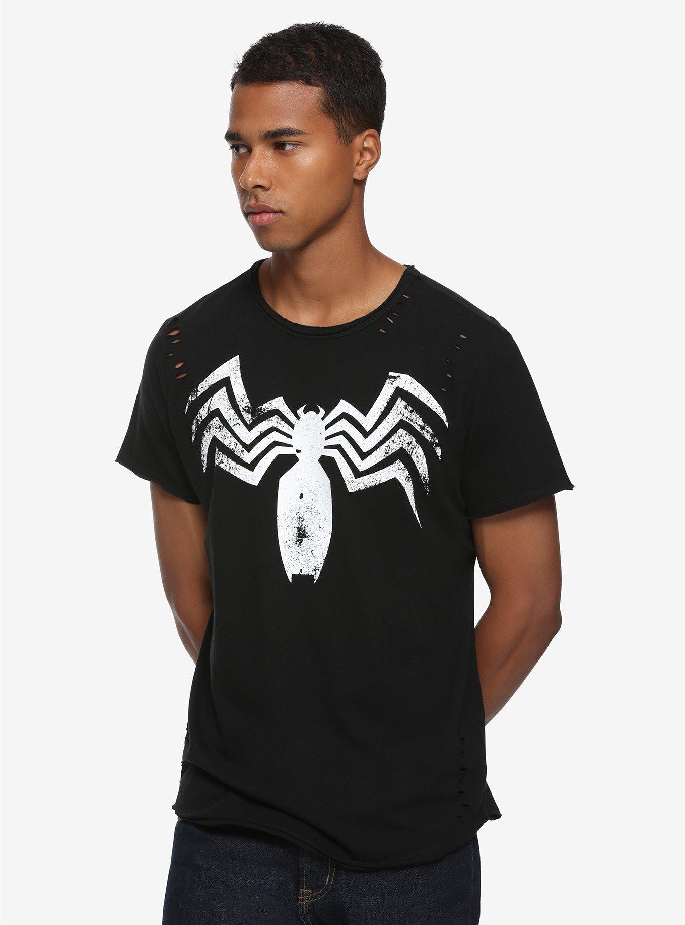 Our Universe Marvel Venom Distressed Logo T-Shirt, BLACK, hi-res