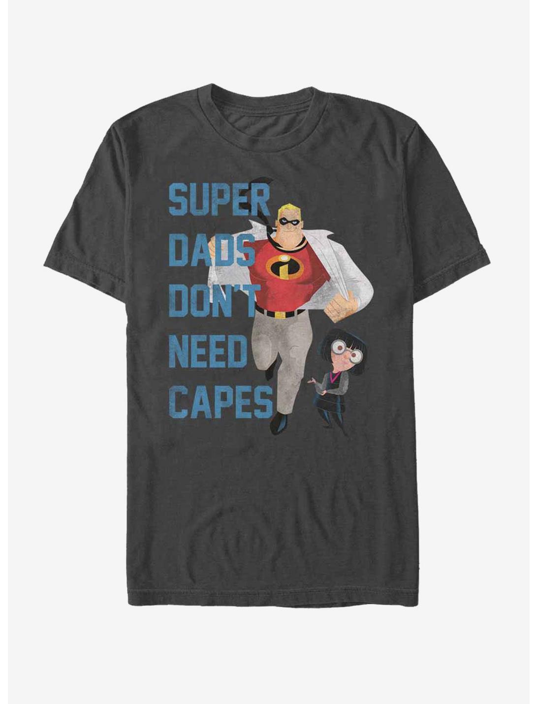 Disney Pixar The Incredibles Super Dads Don't Need Capes T-Shirt, CHARCOAL, hi-res