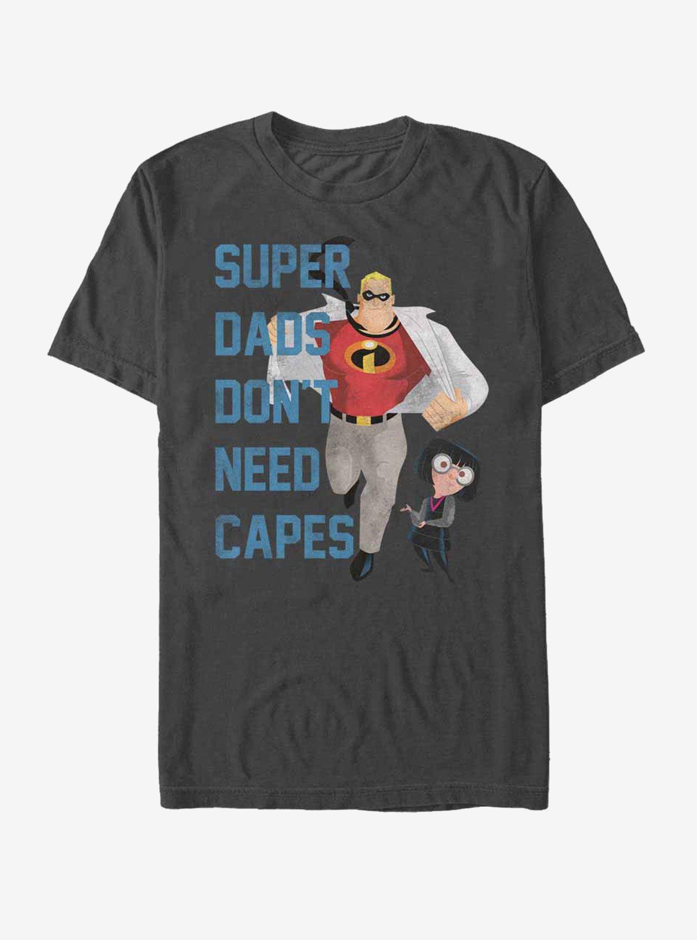 Disney Pixar The Incredibles Super Dads Don't Need Capes T-Shirt, CHARCOAL, hi-res