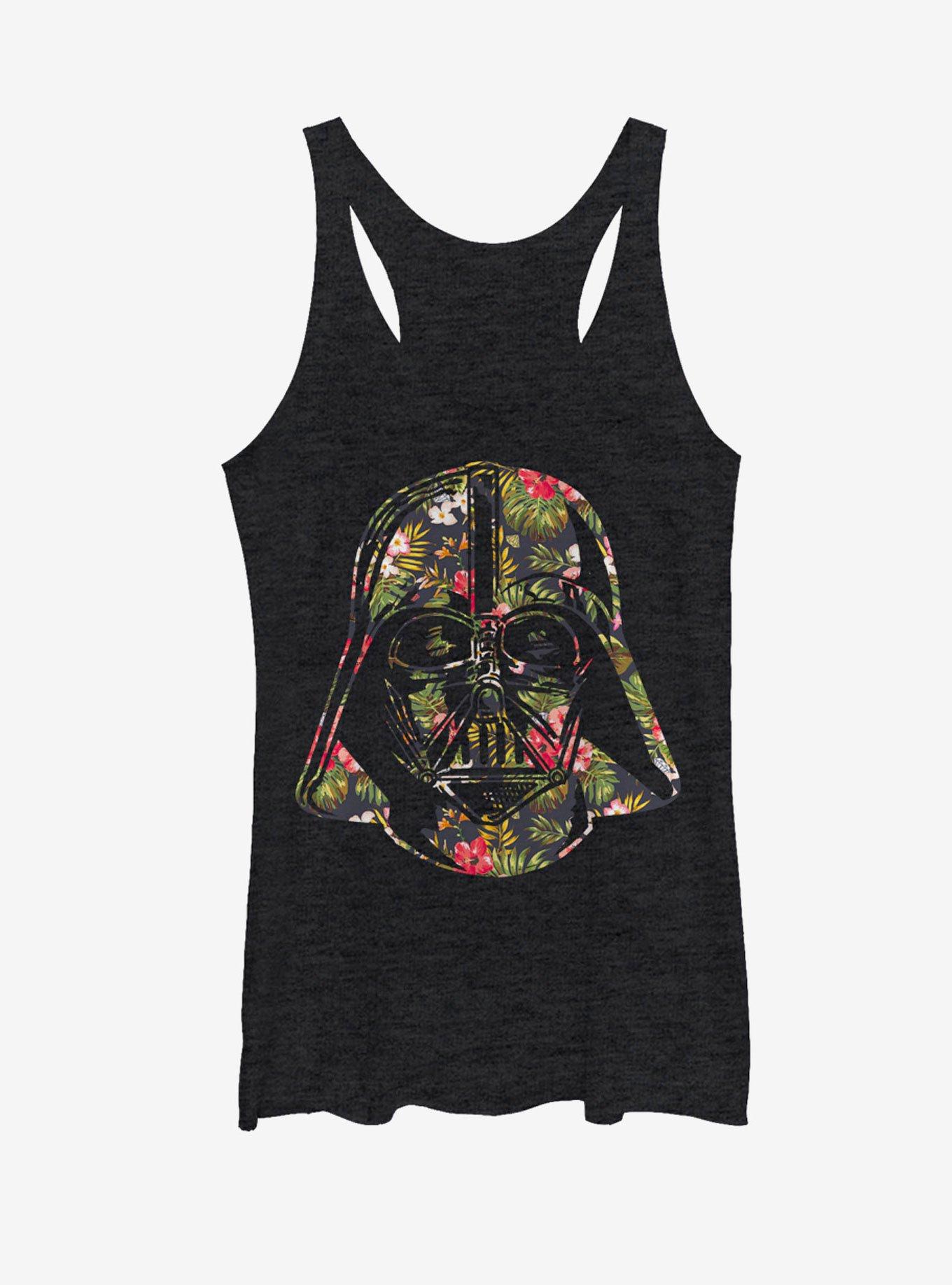 Star Wars Tropical Print Darth Vader Helmet Womens Tank Top, , hi-res