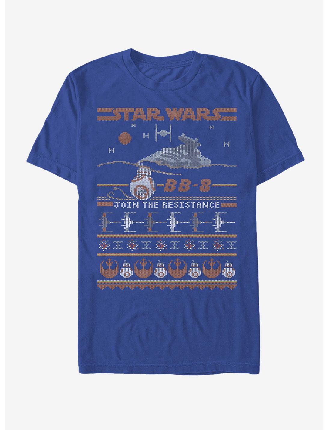Star Wars: The Force Awakens Ugly Christmas Sweater BB-8 T-Shirt, ROYAL, hi-res