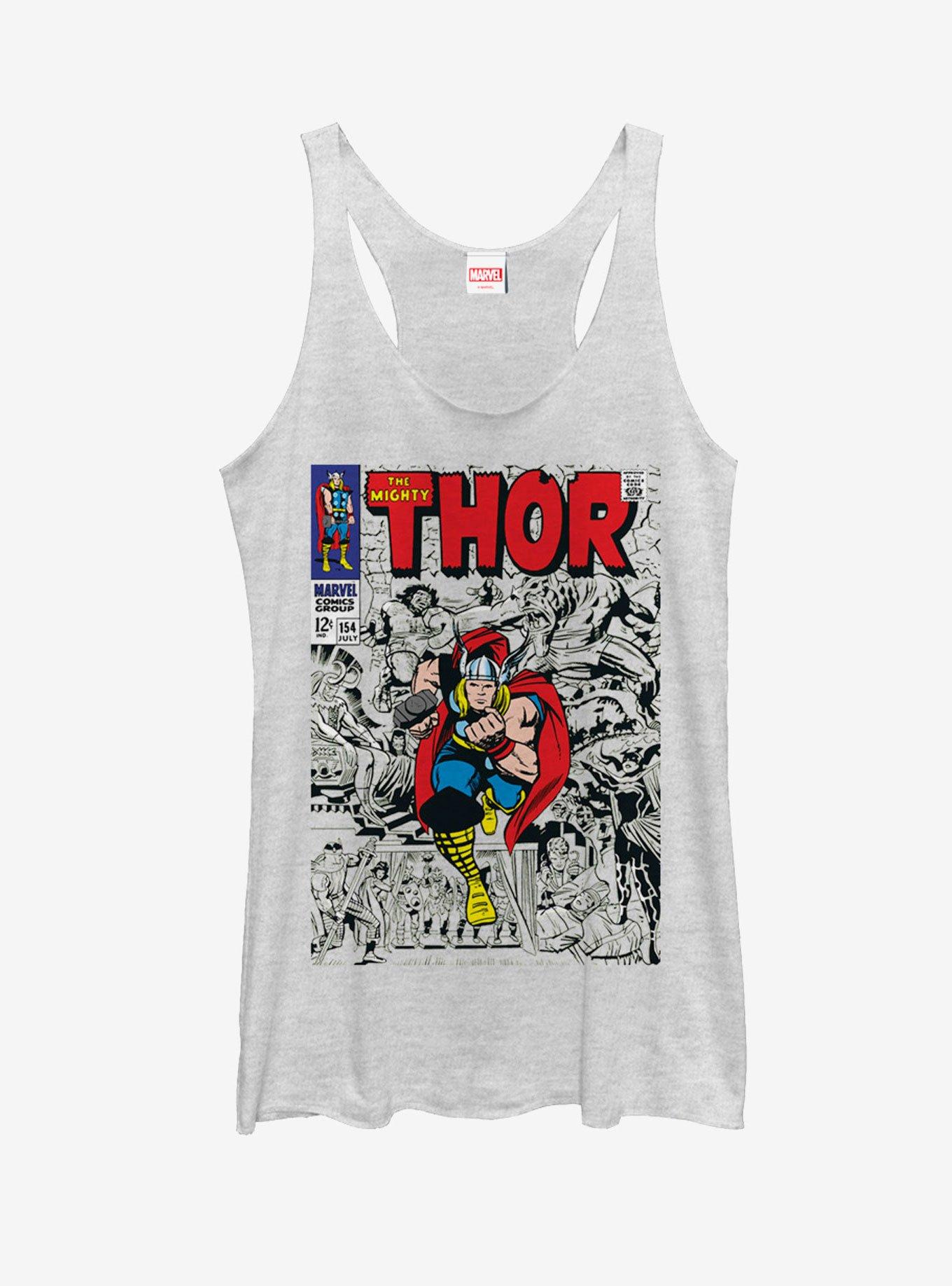 Marvel Mighty Thor Comic Book Cover Womens Tank Top, , hi-res