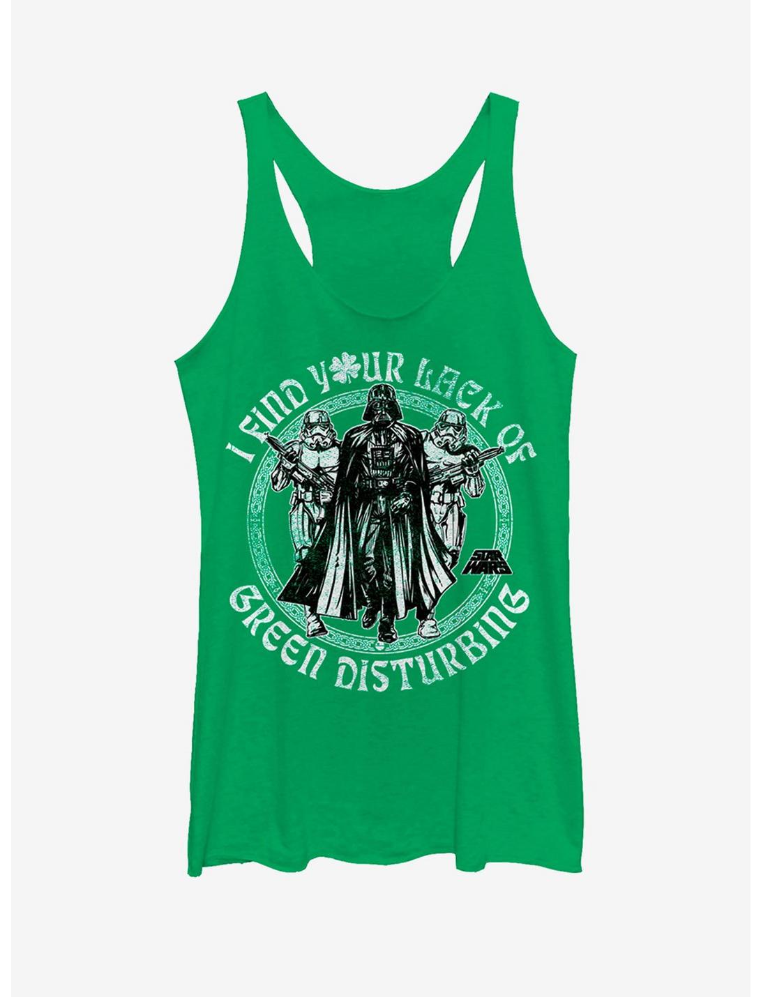 Star Wars St. Patrick's Day I Find Your Lack of Green Disturbing Womens Tank, ENVY, hi-res