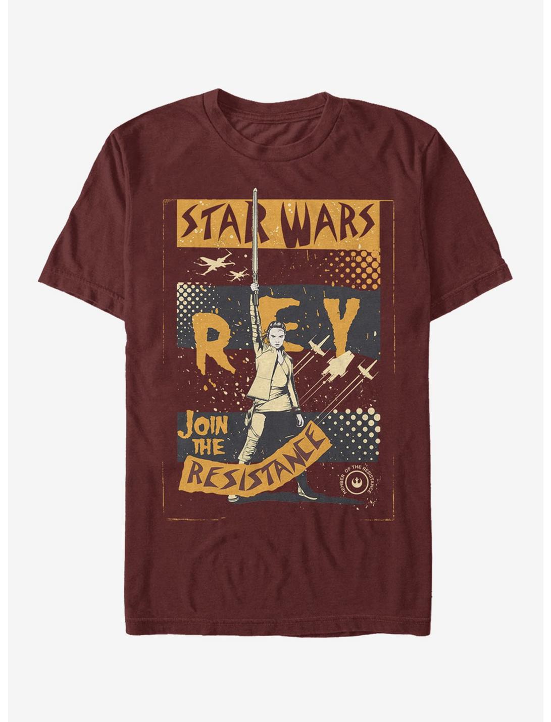 Plus Size Star Wars: The Last Jedi Rey Join The Resistance T-Shirt, CARDINAL, hi-res