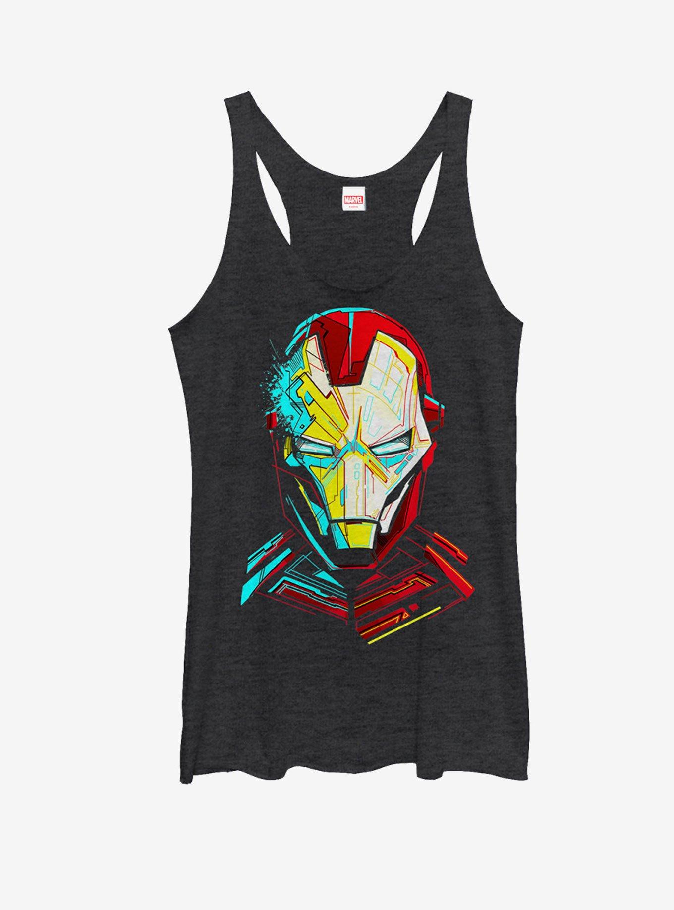 Marvel Iron Man Sketch Womens Tank Top, BLK HTR, hi-res