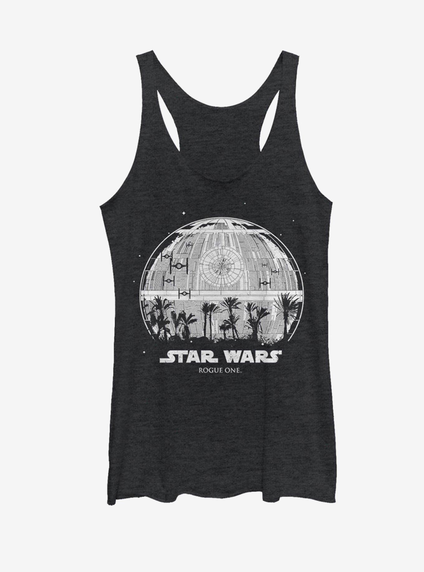 Star Wars Rogue One Death Star Palm Silhouette Womens Tank Top, , hi-res