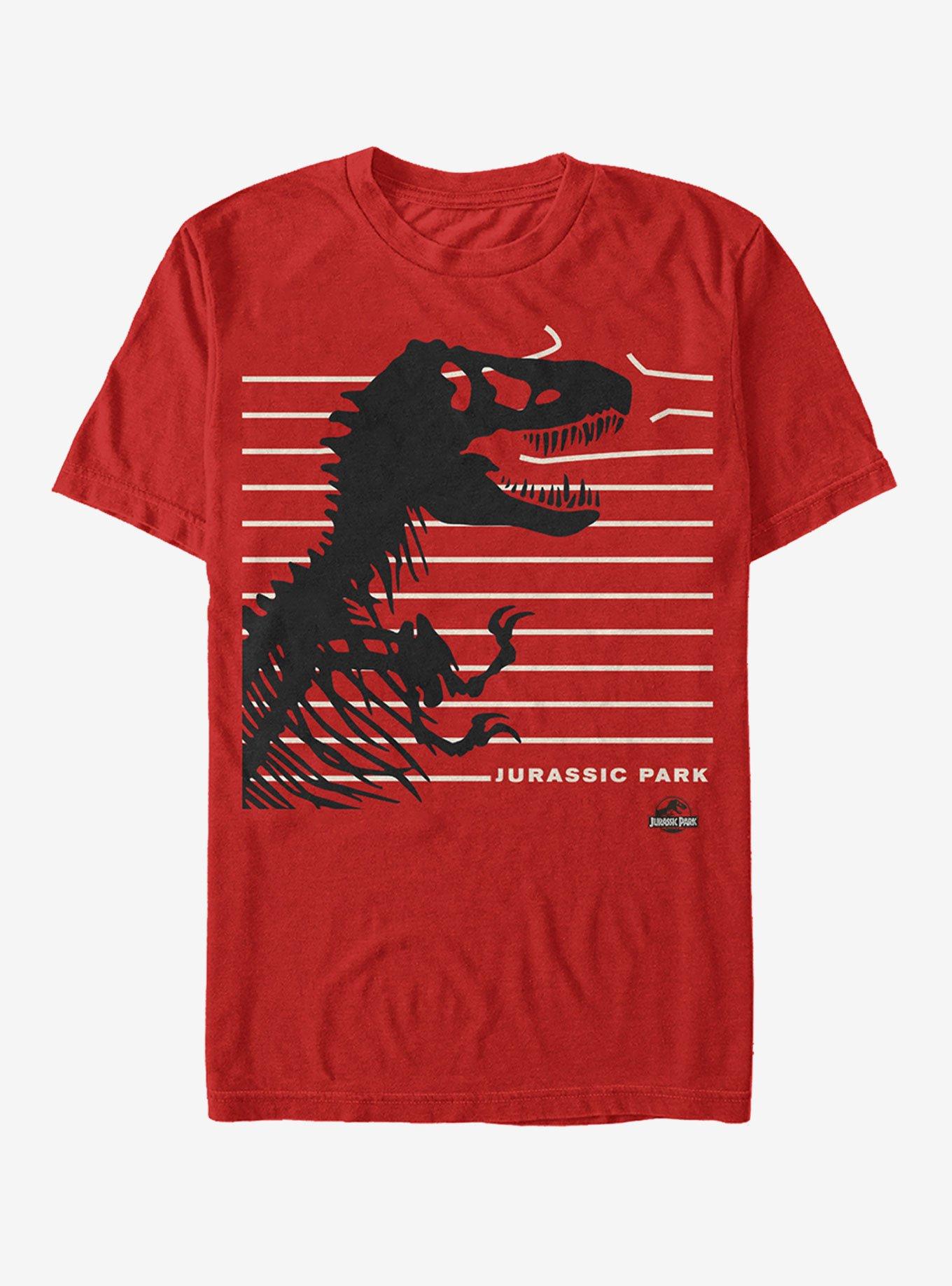 Jurassic Park T-Rex Fence T-Shirt - RED | BoxLunch