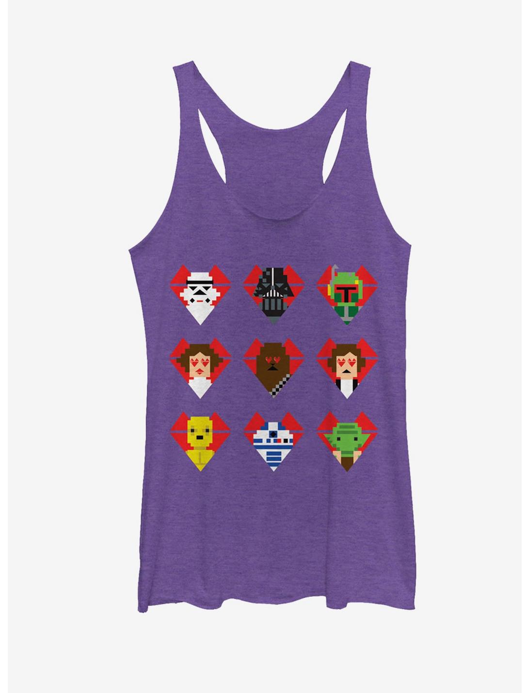 Star Wars Valentine's Day Character Hearts Womens Tank Top, PUR HTR, hi-res