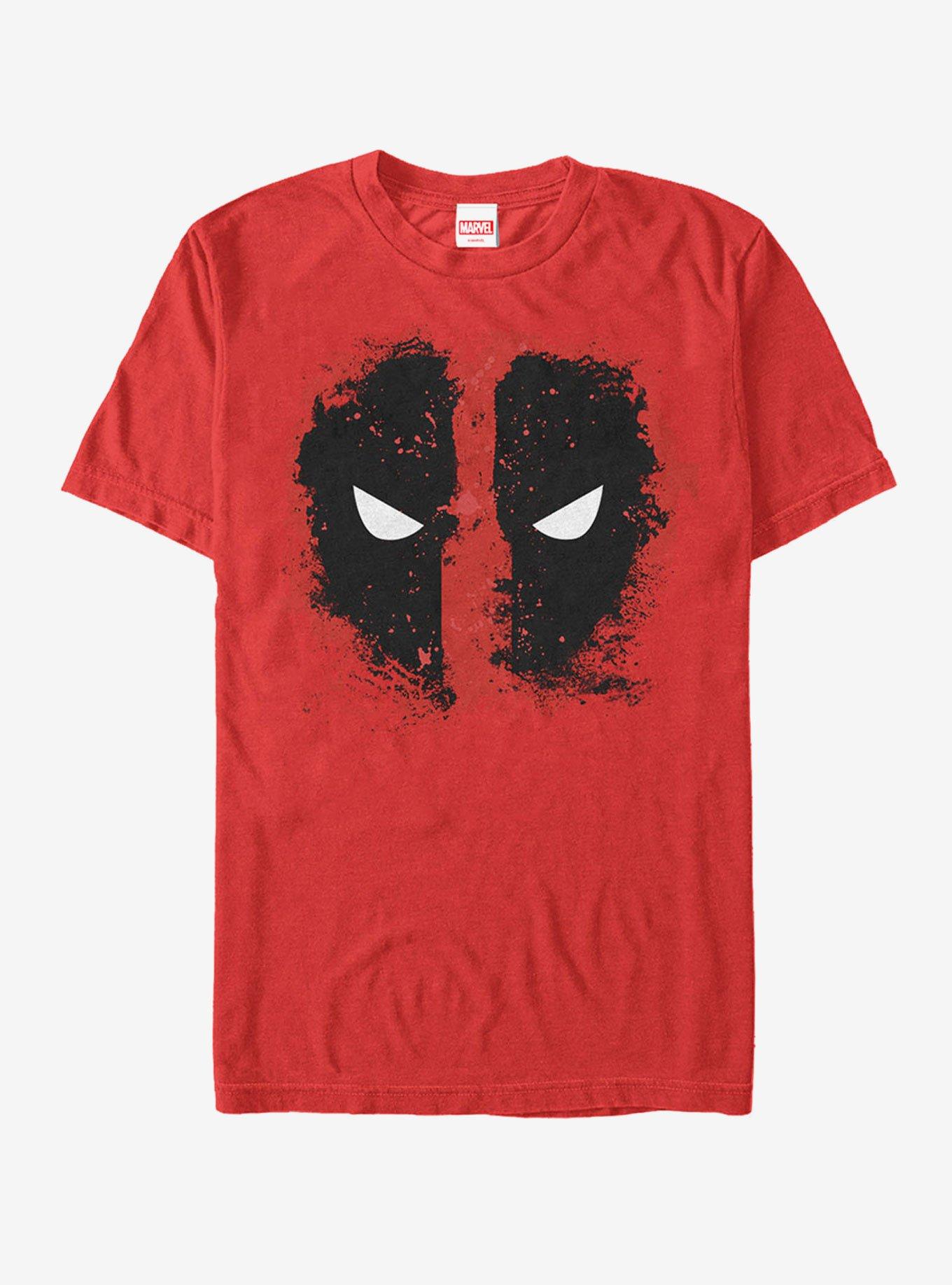 Marvel Deadpool Reverse Mask Splatter T-Shirt, RED, hi-res