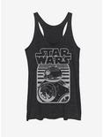 Star Wars BB-8 Stripe Logo Womens Tank Top, BLK HTR, hi-res