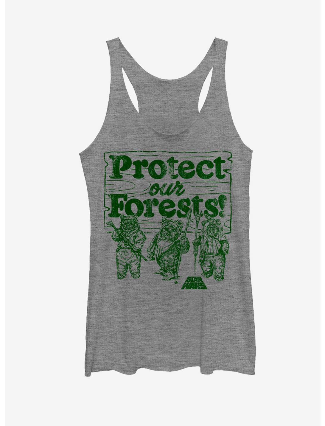 Star Wars Ewok Protect Our Forests Womens Tank Top, GRAY HTR, hi-res