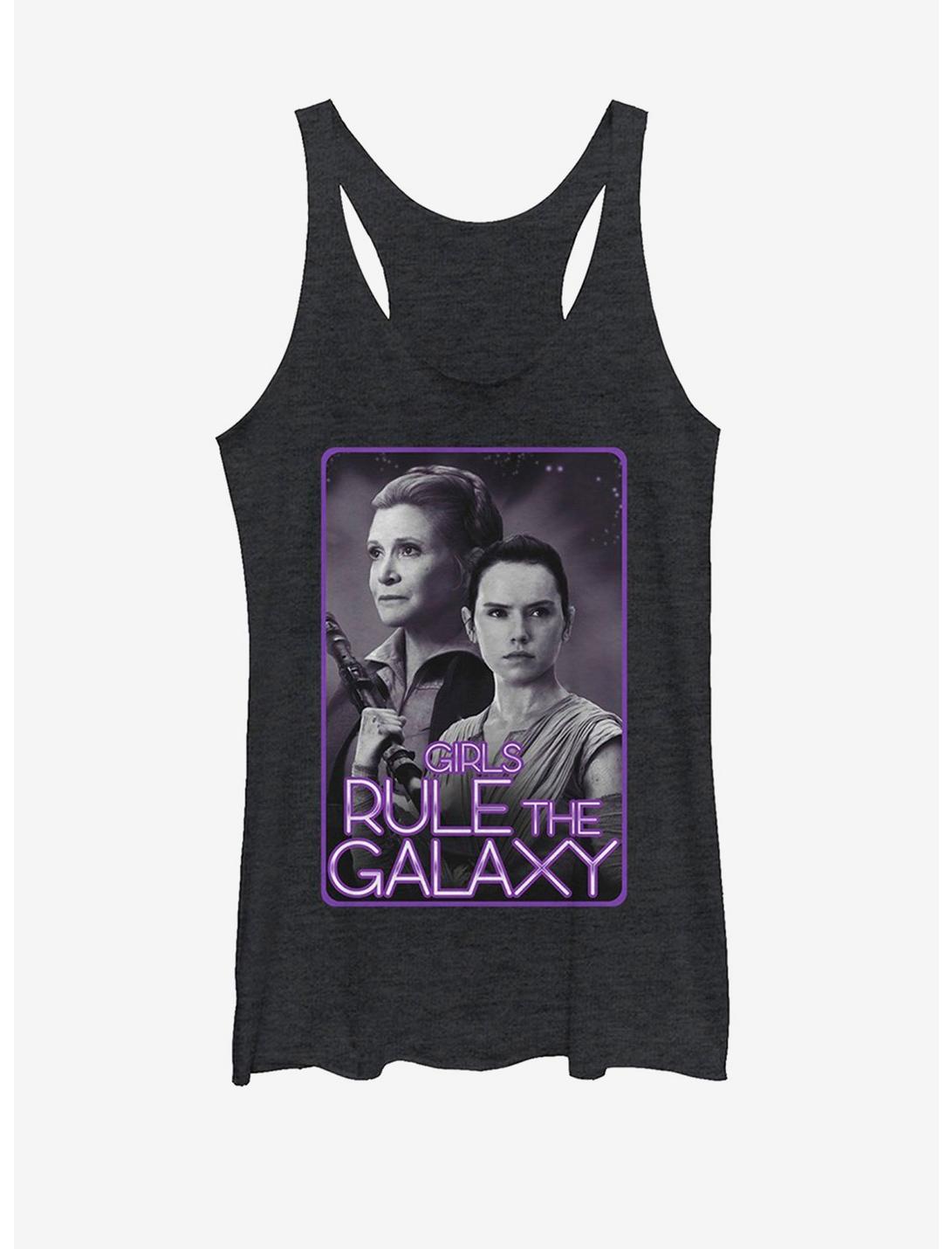 Star Wars Leia and Rey Rule the Galaxy Womens Tank Top, BLK HTR, hi-res