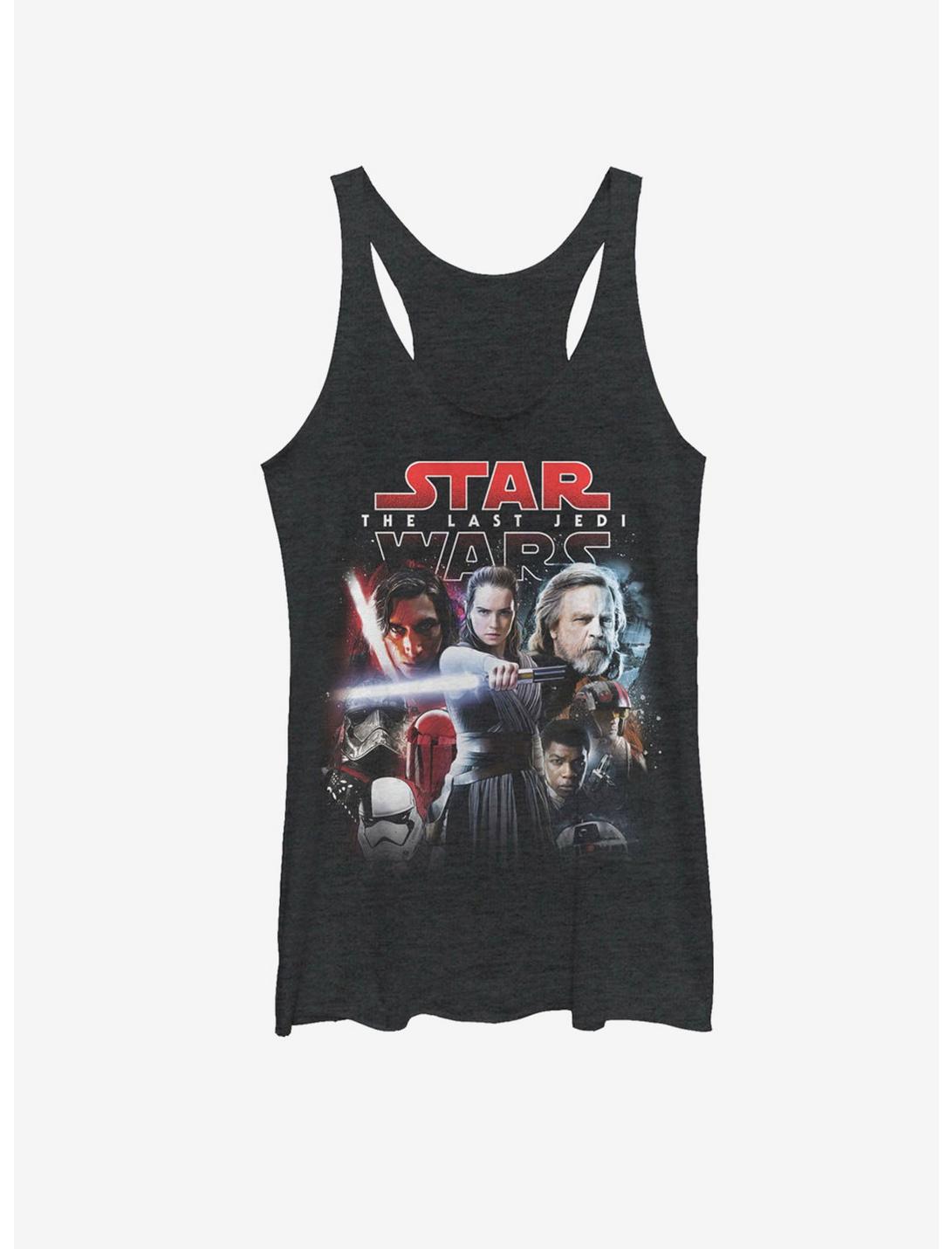 Star Wars: The Last Jedi Movie Poster Style Womens Tank Top, BLK HTR, hi-res