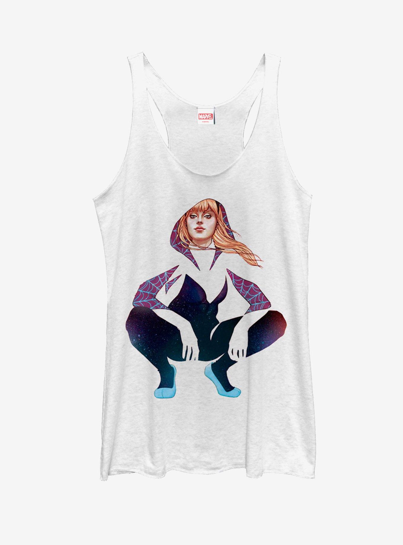 Marvel Spider-Gwen Cutout Womens Tank Top, WHITE HTR, hi-res