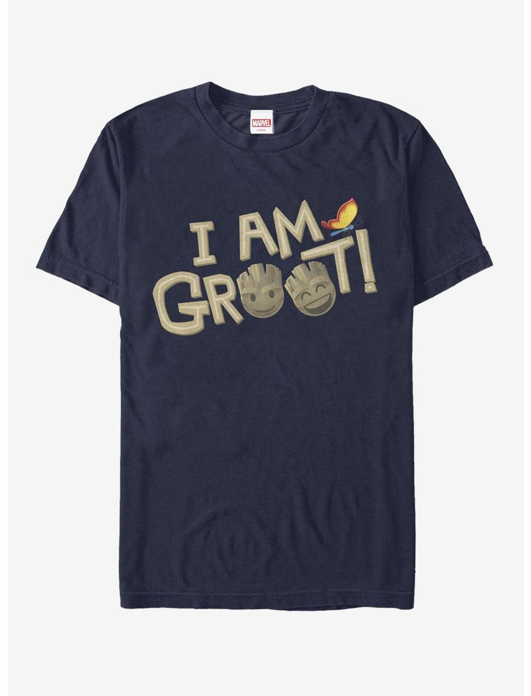 Plus Size Marvel Guardians of the Galaxy Vol. 2 Groot Emoji T-Shirt, NAVY, hi-res
