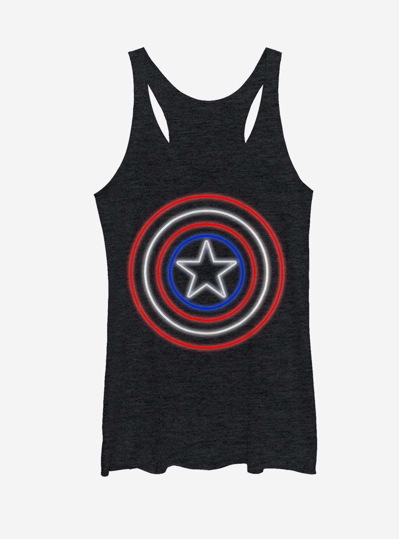 Marvel Captain America Shield Neon Light Womens Tank Top, , hi-res