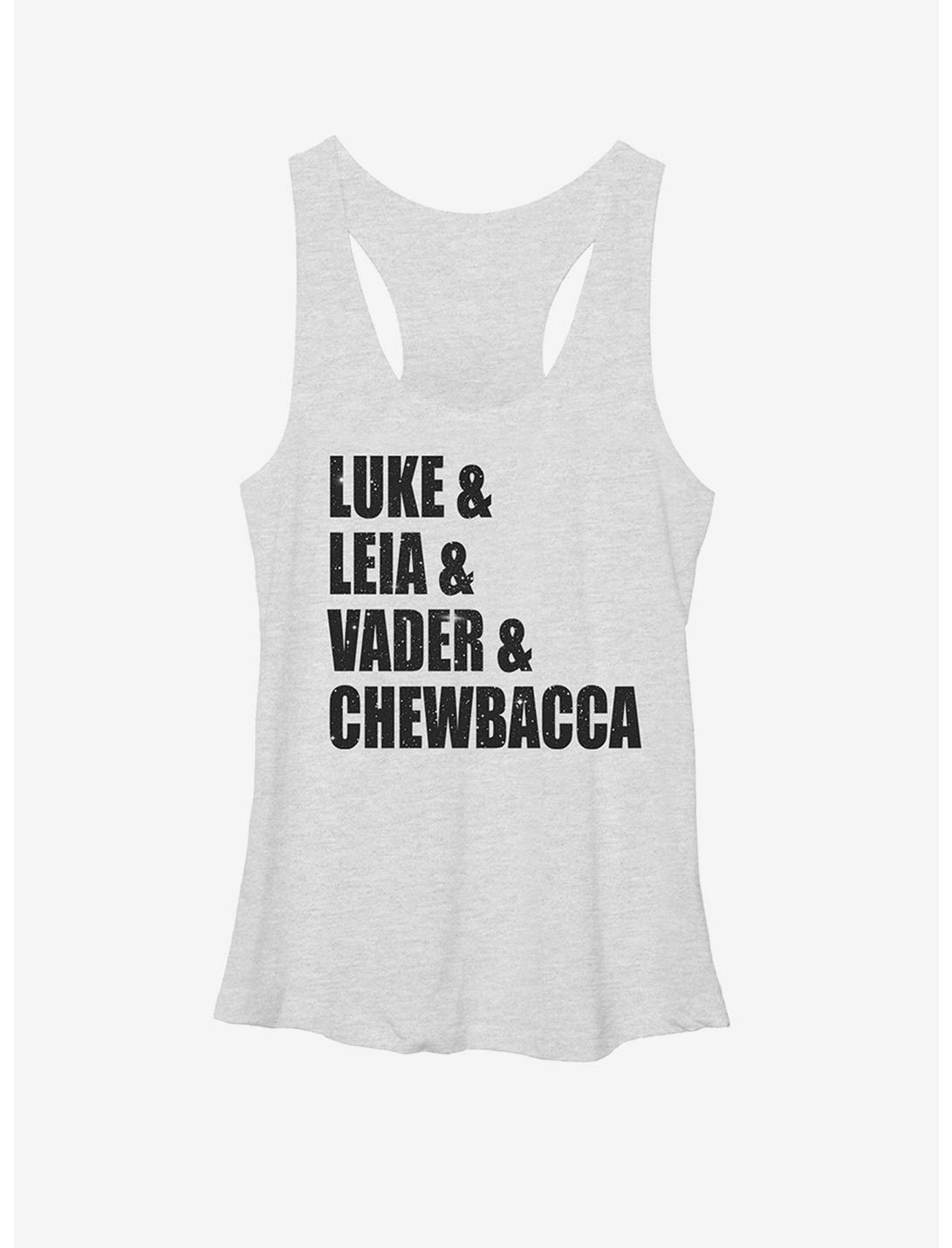 Star Wars Luke Leia Vader Chewbacca Womens Tank, WHITE HTR, hi-res