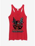 Marvel Deadpool Cartoon Guns Womens Tank, RED HTR, hi-res