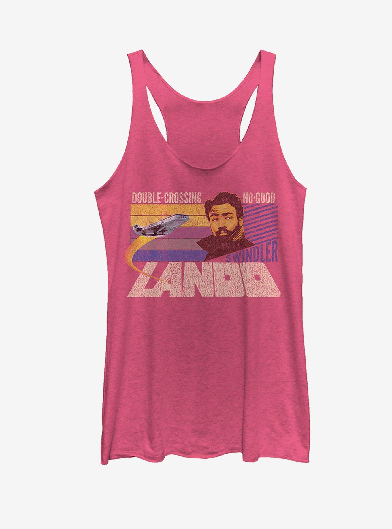 Star Wars Double-Crossing Lando Womens Tank, PINK HTR, hi-res