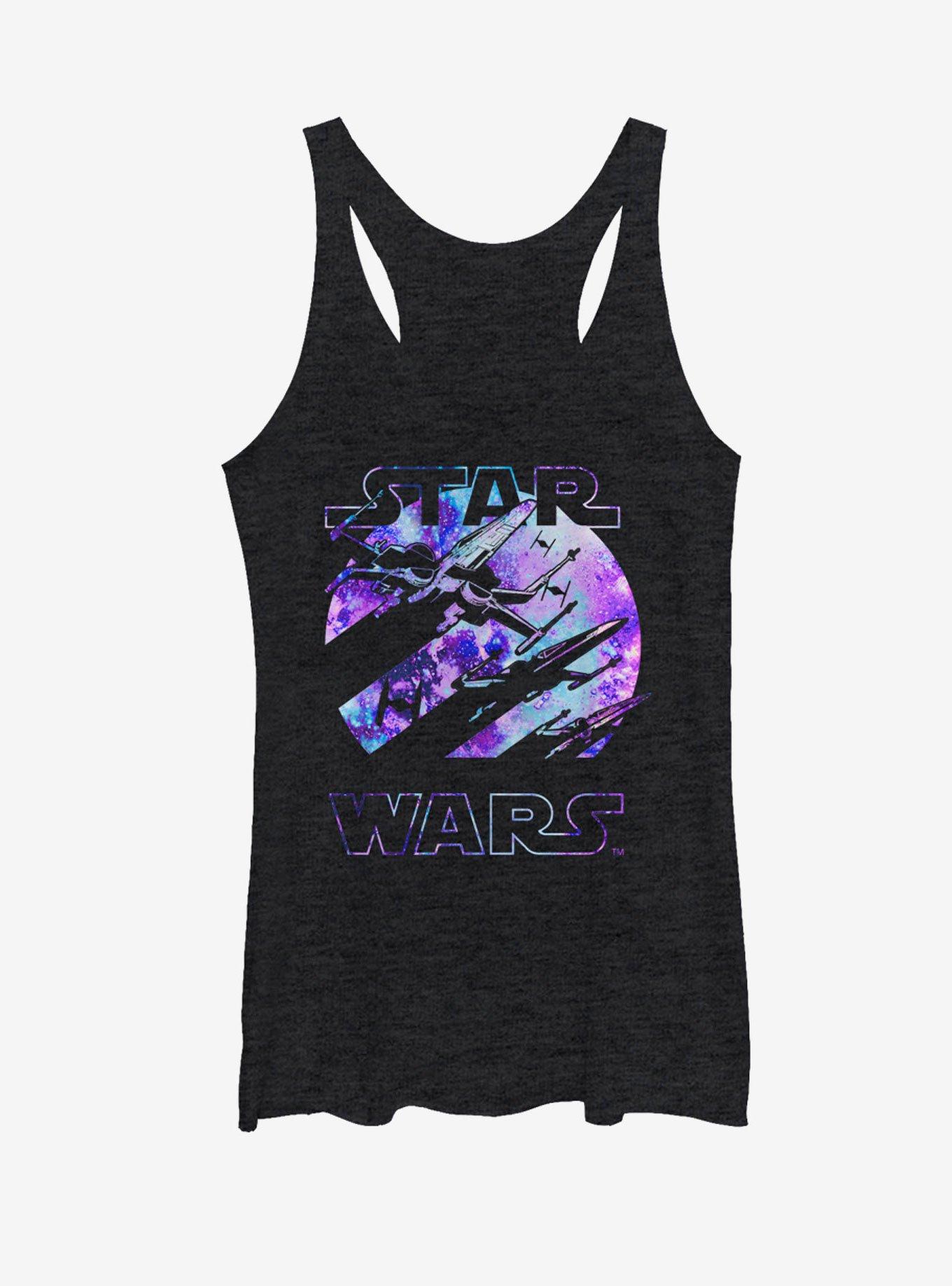 Star Wars The Force Awakens X-Wing Womens Tank, BLK HTR, hi-res