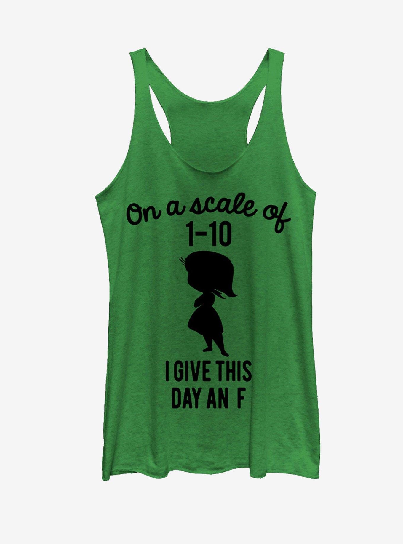 Disney Pixar Inside Out Disgust I Give This Day an F Womens Tank, ENVY, hi-res