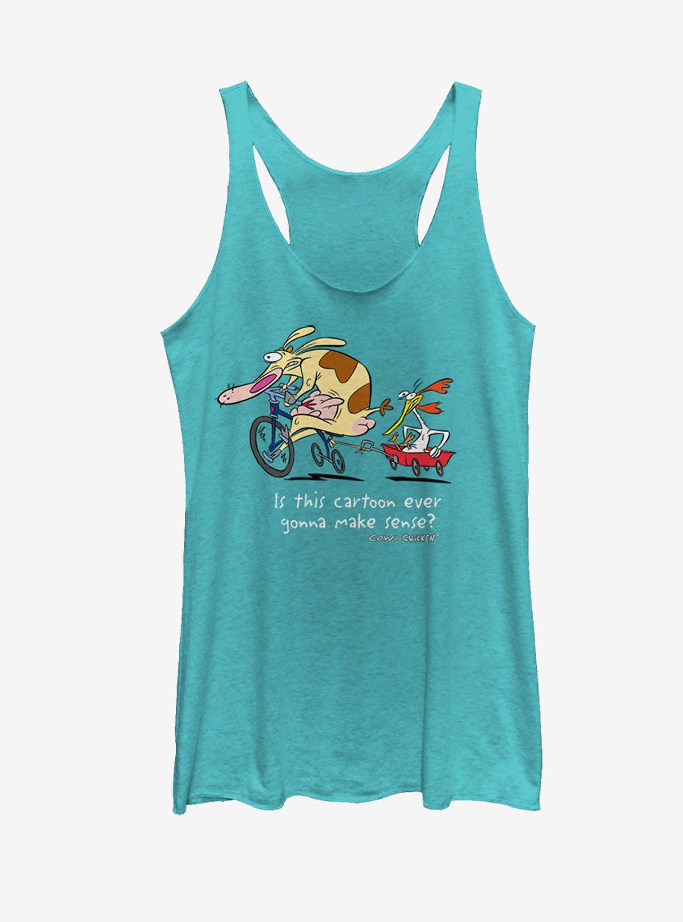 Cartoon Network Cow And Chicken Cartoon Makes Sense Womens Tank, , hi-res